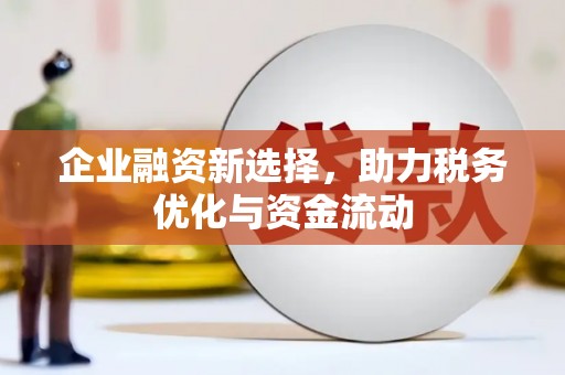吴川企业融资新选择，助力税务优化与资金流动