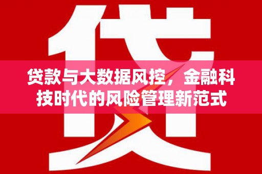 双鸭山贷款与大数据风控，金融科技时代的风险管理新范式