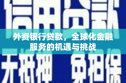 永济外资银行贷款，全球化金融服务的机遇与挑战