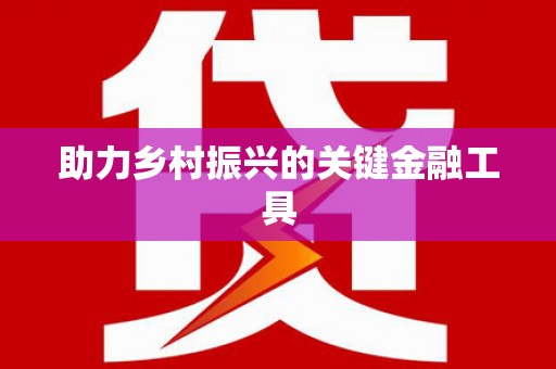 罗东助力乡村振兴的关键金融工具
