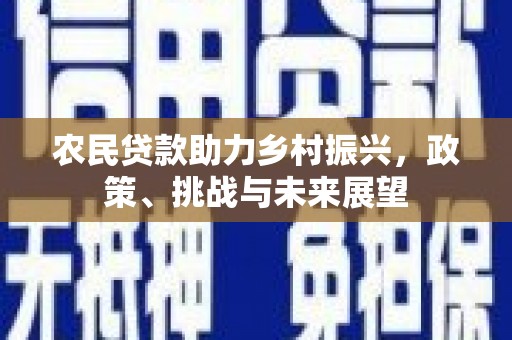 水上农民贷款助力乡村振兴，政策、挑战与未来展望