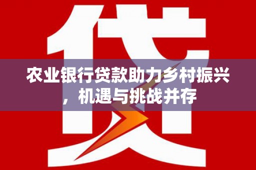 郑州农业银行贷款助力乡村振兴，机遇与挑战并存