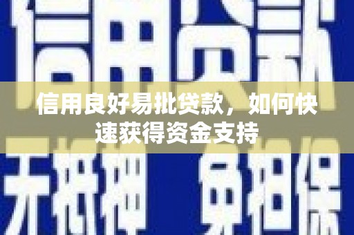 团风信用良好易批贷款，如何快速获得资金支持
