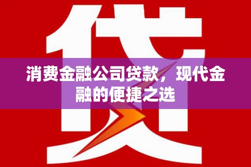 枞阳消费金融公司贷款，现代金融的便捷之选
